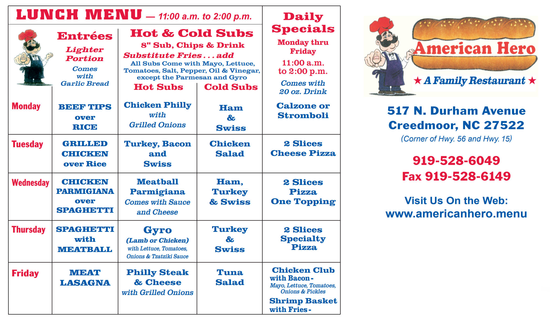 American Hero Menu - Page 2